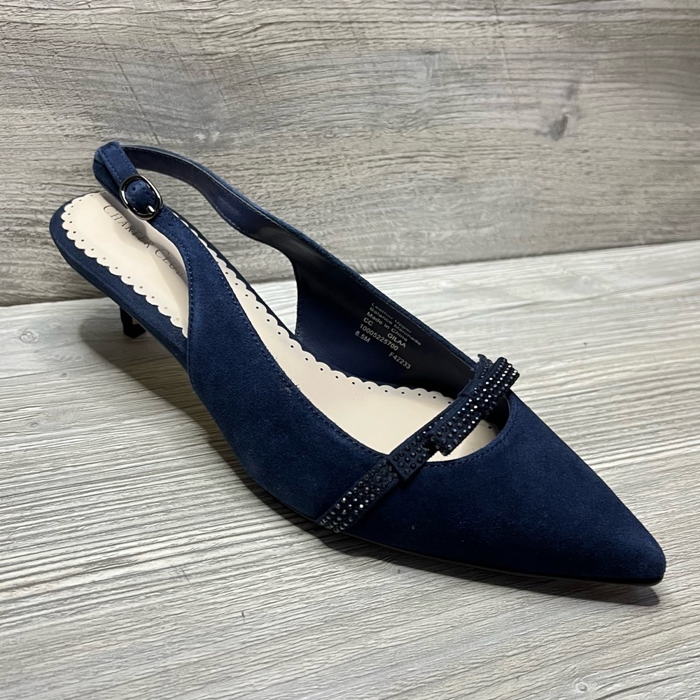 Charter Club Blue Heels with Slingback and Bow